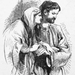 Macbeth and Lady Macbeth Wood Engraving Print Macbeth and Lady Macbeth Wood Engraving Print