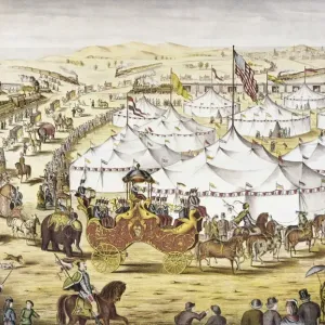 American Circus Print, c1874 Lithograph of a Grand Layout American Circus Print, c1874 Lithograph of a Grand Layout