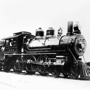 Print of Casey Jones in the cab of Illinois Central engine no. 382 Print of Casey Jones in the cab of Illinois Central engine no. 382