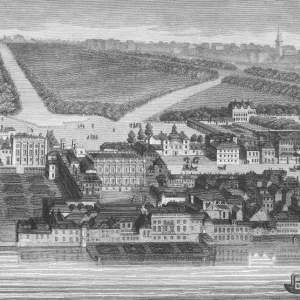 Print of Whitehall Palace in 1685 Print of Whitehall Palace in 1685