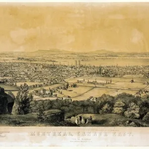 Montreal Print: 1855 Lithograph Map Montreal Print: 1855 Lithograph Map