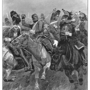 Print of the Scots Greys at Waterloo Print of the Scots Greys at Waterloo