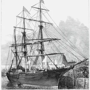 Liberian Ship Print, 1878 Engraving Liberian Ship Print, 1878 Engraving