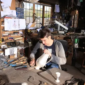 William Hart Gold Silversmith at Work in Chipping Campden Print William Hart Gold Silversmith at Work in Chipping Campden Print