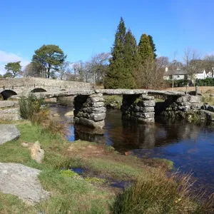 Postbridge Print: Two Bridges over the East Dart River Postbridge Print: Two Bridges over the East Dart River