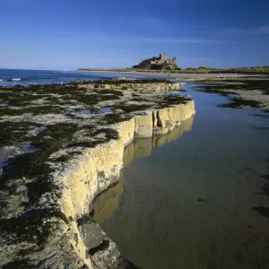 Bamburgh Castle Low Tide Print