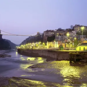 Bristol Low Tide Print at Night