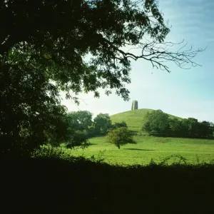 Glastonbury Tor Print: Panoramic View of Somerset Town
