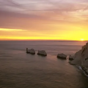 The Needles Print - Sunset over the Isle of Wight Landmark