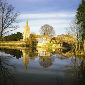Staunton Timber Framed Dovecote and Church Print