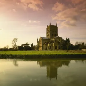 Tewkesbury Print: Winter Scene with Abbey Church