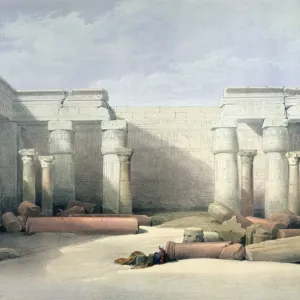 Medinet Abu Print: Lithograph of Ancient Egyptian Architecture Medinet Abu Print: Lithograph of Ancient Egyptian Architecture