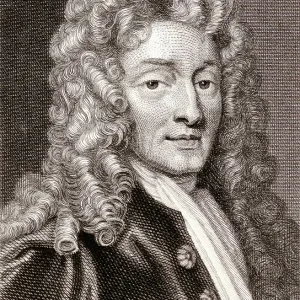 Sir Christopher Wren Print, 19th century Engraving Sir Christopher Wren Print, 19th century Engraving