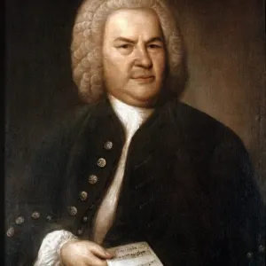 Print of Johann Sebastian Bach in 1746