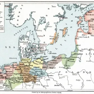 Hanseatic League Map Print 1400 Hanseatic League Map Print 1400