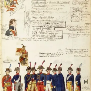 Color Plate Print of Etrurian Uniforms, 1801 Color Plate Print of Etrurian Uniforms, 1801