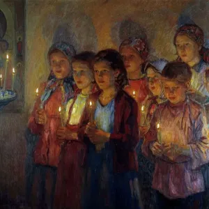 Children with Lighted Candles Print, 1939 Oil on Canvas Children with Lighted Candles Print, 1939 Oil on Canvas