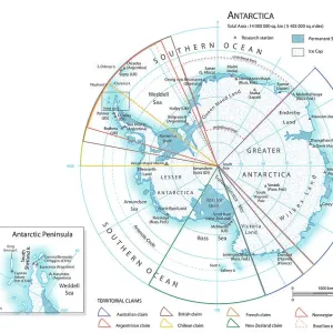Antarctica Map Print Antarctica Map Print
