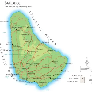 Barbados Map Print Barbados Map Print