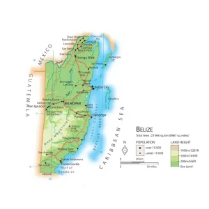 Belize Map Print