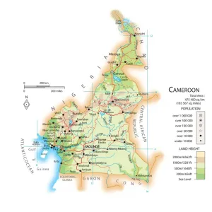 Cameroon Map Print (Illustrations 1) Cameroon Map Print (Illustrations 1)