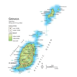 Grenada Map Print Grenada Map Print