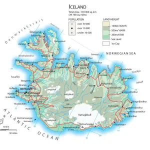 Iceland Map Print Iceland Map Print