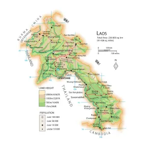 Laos Map Print (Illustrations 1) Laos Map Print (Illustrations 1)