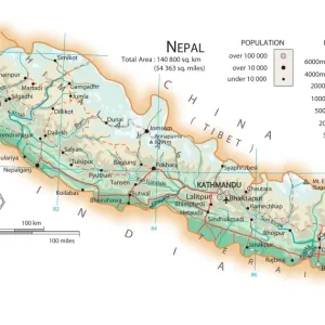 Nepal Map Print Nepal Map Print