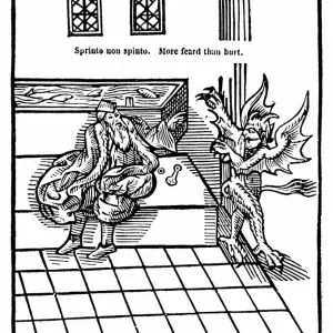 Water Closet Print, 16th-century engraving Water Closet Print, 16th-century engraving