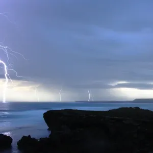 Australian Views Print: Fork Lightning over Ocean Australian Views Print: Fork Lightning over Ocean