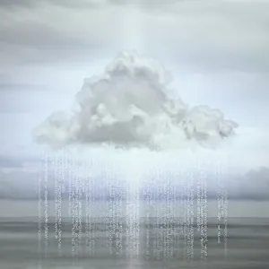 Cloud Computing Print: Data Falling from Cloud Cloud Computing Print: Data Falling from Cloud