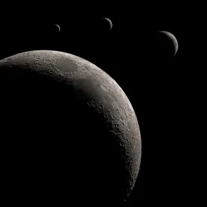 The Moon Print in Dark Space The Moon Print in Dark Space
