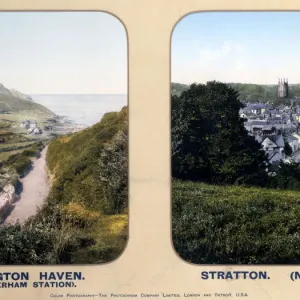 Colour Print of Crackington Haven and Stratton, Cornwall Colour Print of Crackington Haven and Stratton, Cornwall