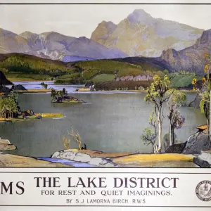 The Lake District Print, a coloured lithograph