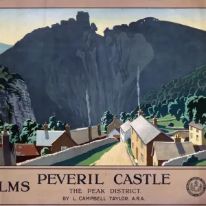Peveril Castle Print, a 1924 LMS poster Peveril Castle Print, a 1924 LMS poster