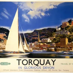 Torquay Print, c 1950s British Railways Poster Torquay Print, c 1950s British Railways Poster