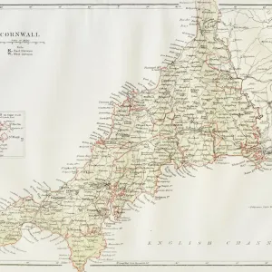 Mapa de Cornualles 1884. Mapa de Cornualles 1884.