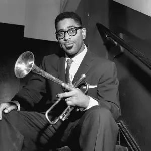 Dizzy Gillespie with Trumpet Print Dizzy Gillespie with Trumpet Print