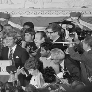 Robert Kennedy Surrounded at Podium Print, June 1968 Robert Kennedy Surrounded at Podium Print, June 1968