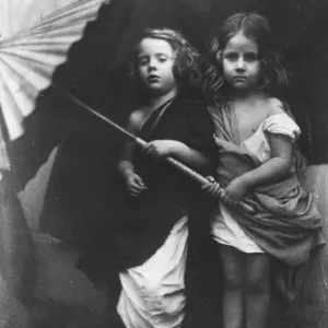 Julia Margaret Cameron Print: Two Children with Parasol Julia Margaret Cameron Print: Two Children with Parasol