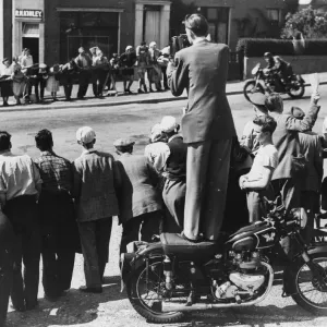 Fine Art Storehouse Print: TT Photographer on Motorcycle Fine Art Storehouse Print: TT Photographer on Motorcycle