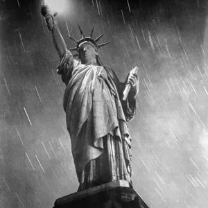 1945 Print of the Statue of Liberty at Night 1945 Print of the Statue of Liberty at Night