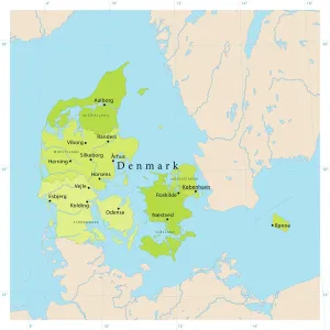 Carte vectorielle du Danemark. Carte vectorielle du Danemark.