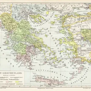 Alter Griechenlandreich-Imperiums-Karte 1895