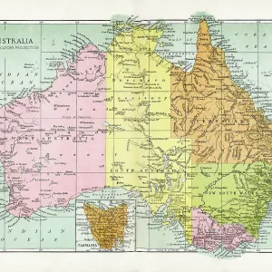 1894 Antique Map of Australia Print - Historical Maps 1894 Antique Map of Australia Print - Historical Maps