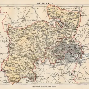 Middlesex Map Print 1883 Encyclopedia Britannica Vol XVI Historical Maps Middlesex Map Print 1883 Encyclopedia Britannica Vol XVI Historical Maps