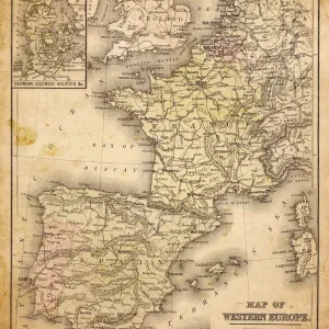 1883 Western Europe Map Print by Italian Cartographers