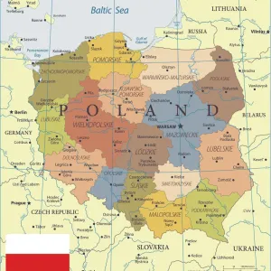 Poland Map Print - Colorful Vector Illustration Poland Map Print - Colorful Vector Illustration