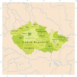 Czech Republic Vector Map Highly Detailed CMYK Print Ready